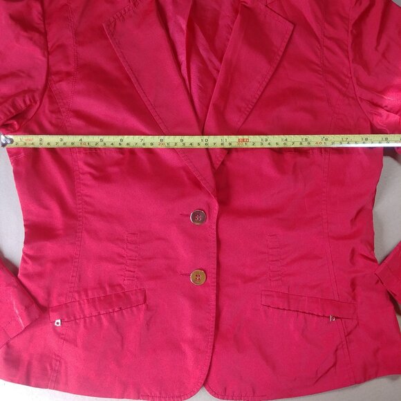 Lida Baday red silk blend lightweight jacket gold buttons 12 - Picture 14 of 16